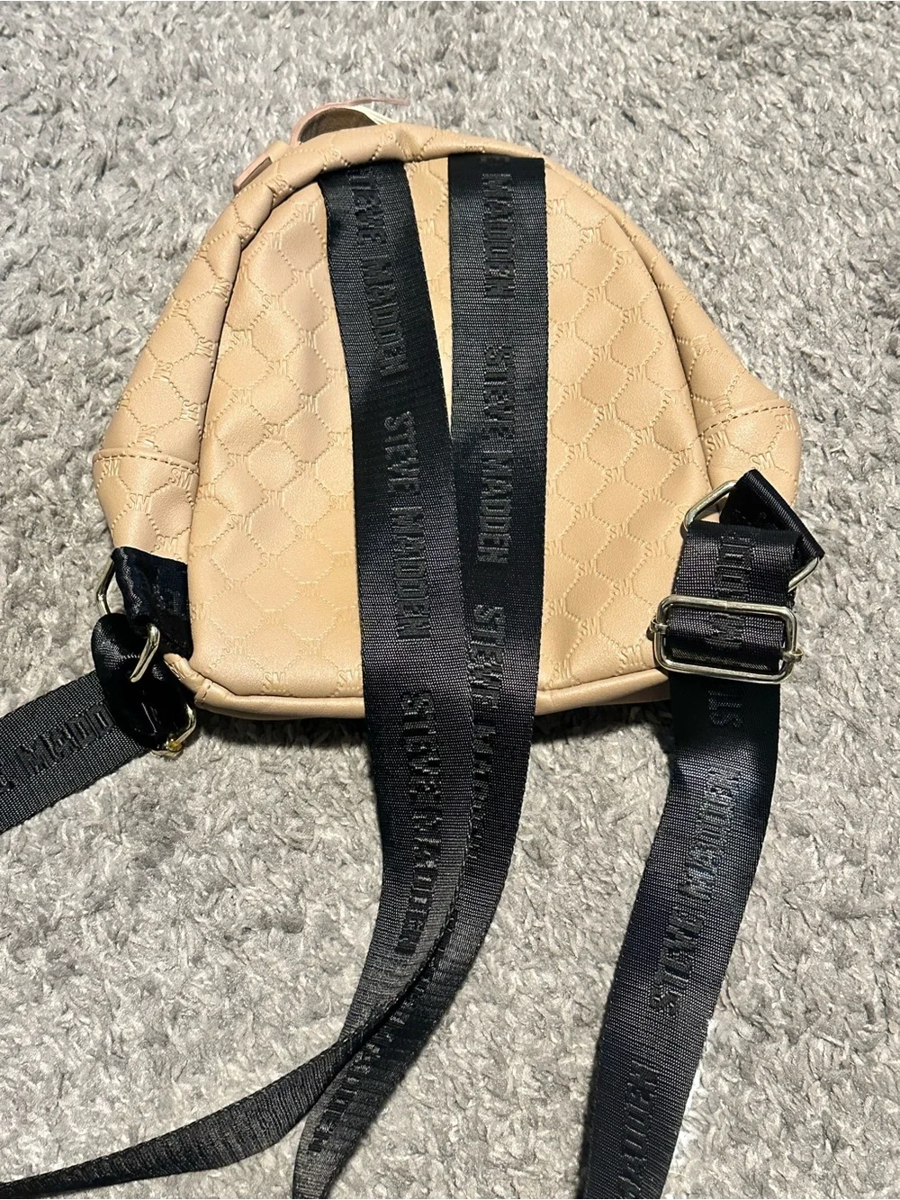 Steve Madden Beige Mini Backpack Purse